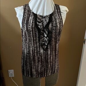 Ann Taylor Brown and beige Patterned Blouse